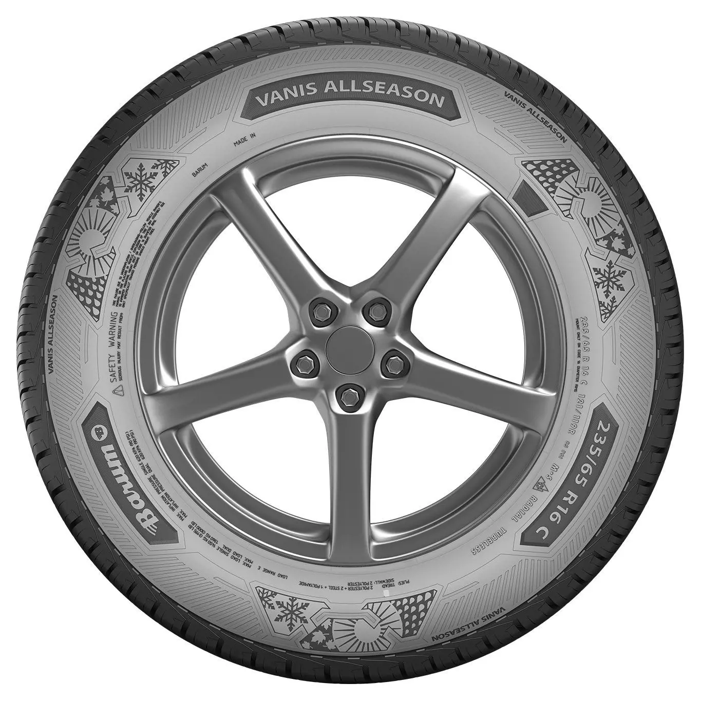 195/65 R16C 104T/102T(100T) Vanis AllSeason 8PR MS
